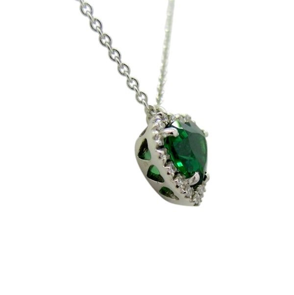 Collana ciondolo cuore verde argento 925