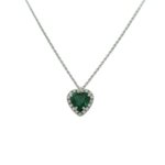 Collana Cuore Con Pietra Naturale Verde Per Donne - Gioiello Moda Unico Per Festa E Anniversario - 2