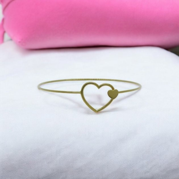 Bracciale rigido cuore in oro 18 ct