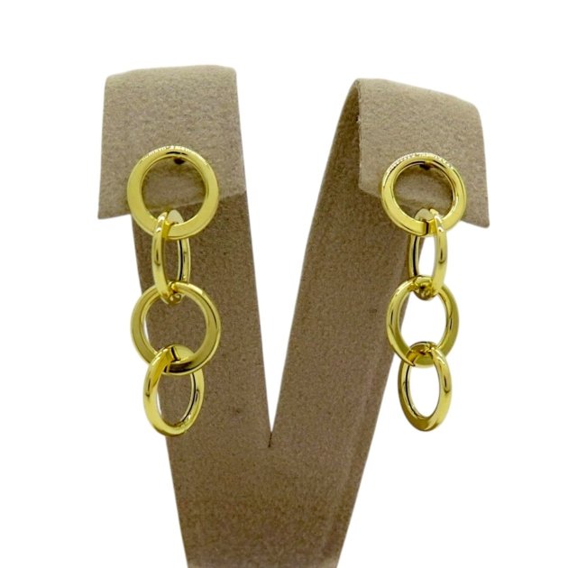 Orecchini cerchi pendenti in oro lucidi