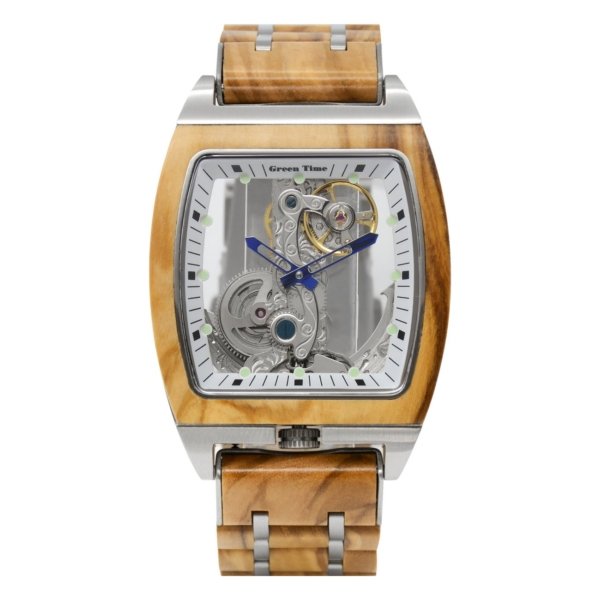 Orologio automatico tonneau in legno