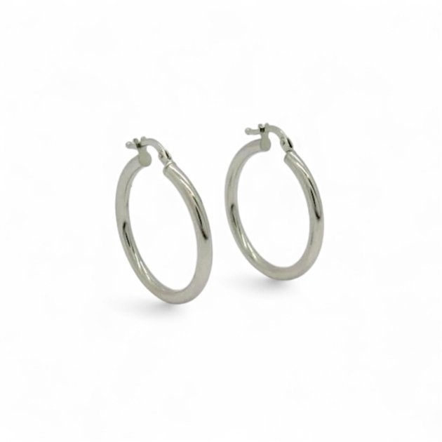 orecchini cerchi in oro bianco 18 ct
