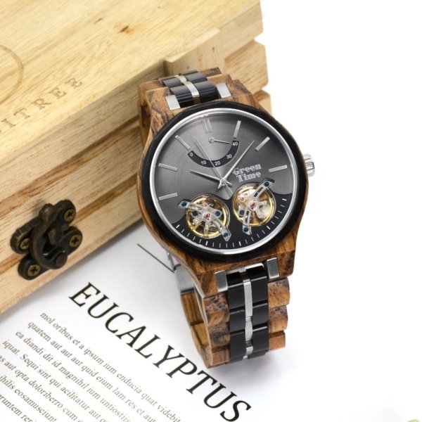 Orologio automatico in legno edizione limitata green time