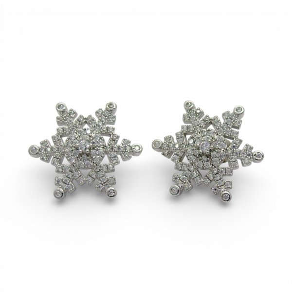 Orecchini fiocco di neve in argento 925