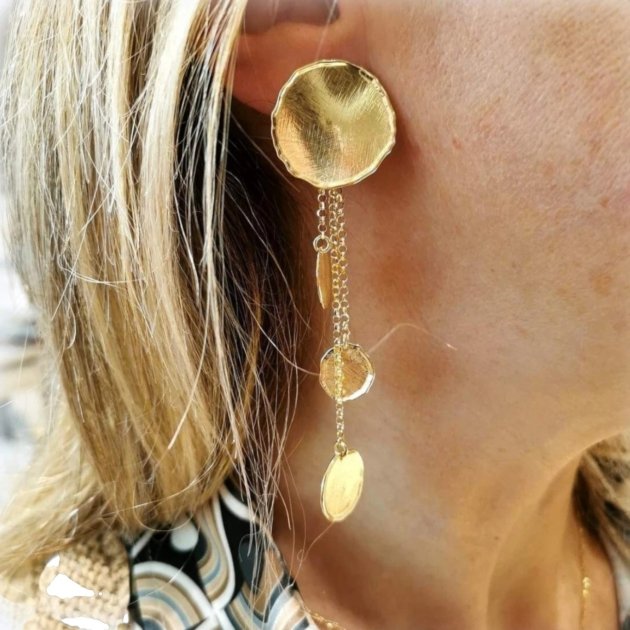 Orecchini pendenti in argento placcato oro