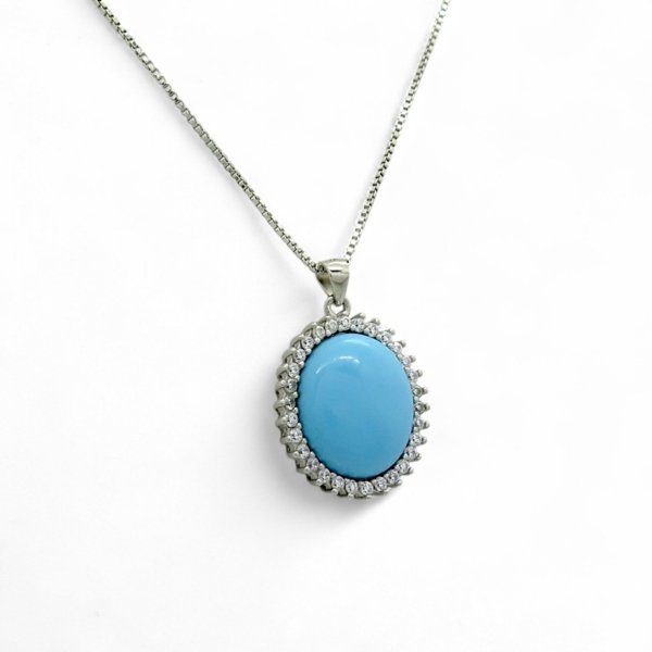Collana pasta di turchese in argento 925
