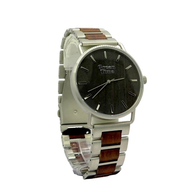 Orologio acciaio e legno green time ZW162C