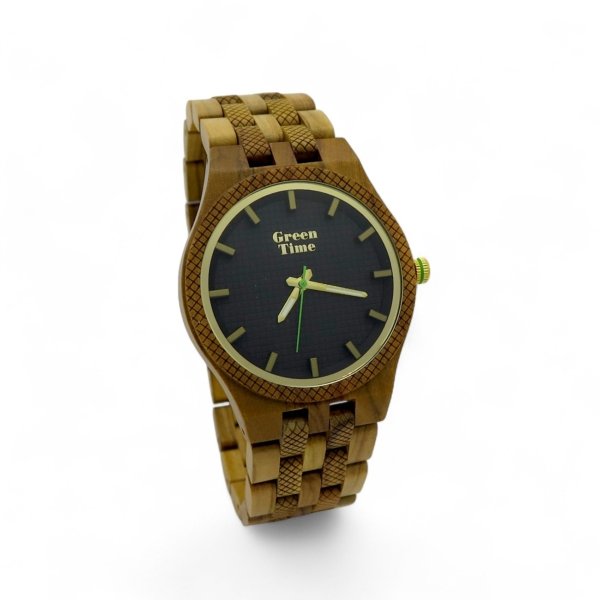 Orologio quadrante nero in legno solo tempo Green Time ZW114A