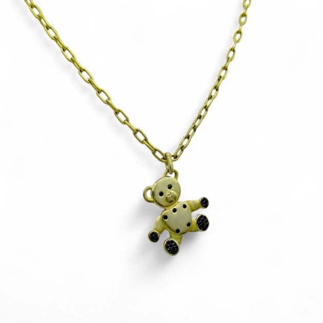 Collana ciondolo orsetto argento 925 placcato oro
