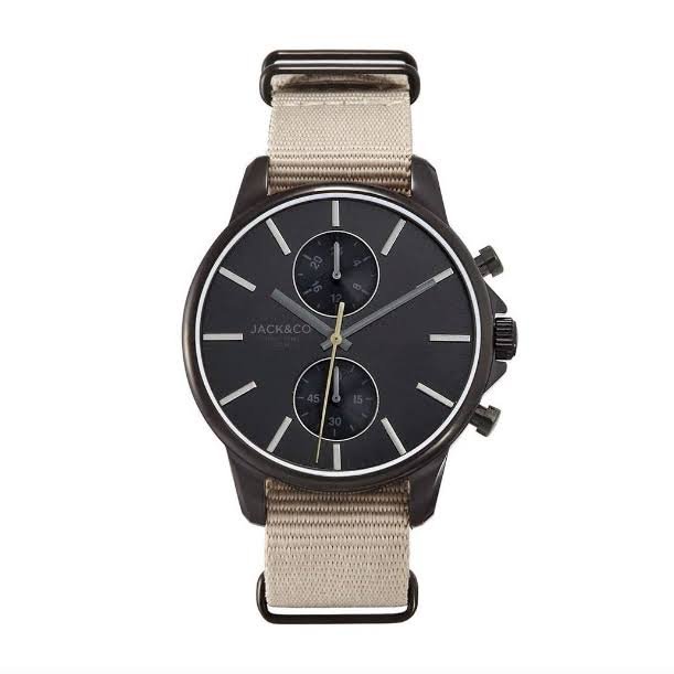 Orologio cassa nera cronografo cinturino nato