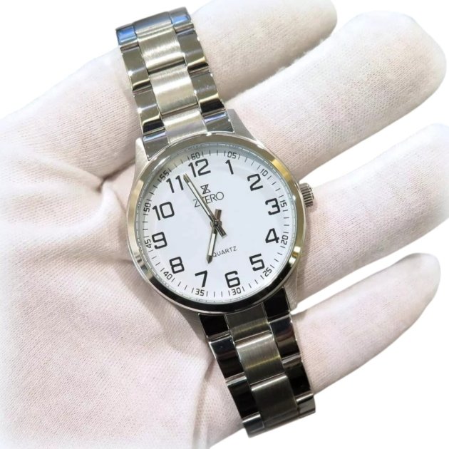 Orologio classico uomo quadrante bianco solo tempo