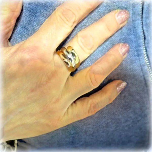 Anello tre colori in oro 18 ct