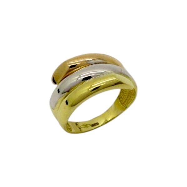 Anello tre colori in oro 18 ct