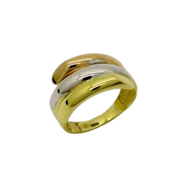 Anello tre colori in oro 18 ct