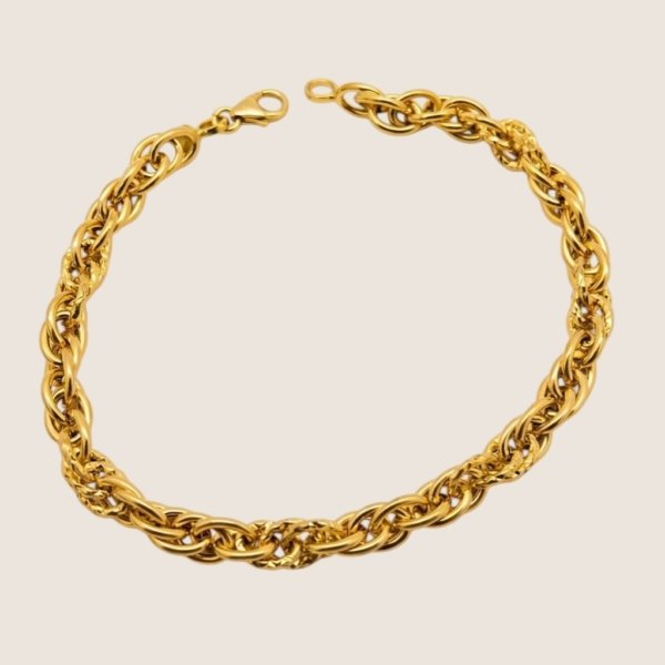 Bracciale modello cordino torchon in oro giallo 18 ct