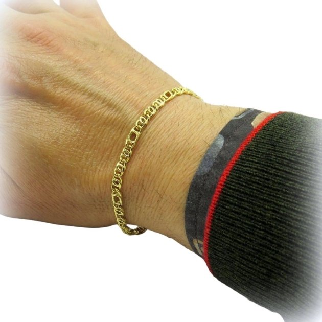 Bracciale uomo in oro giallo 18 ct occhio di pernice