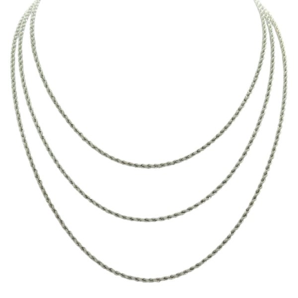 Collana cordino in oro bianco 18 ct