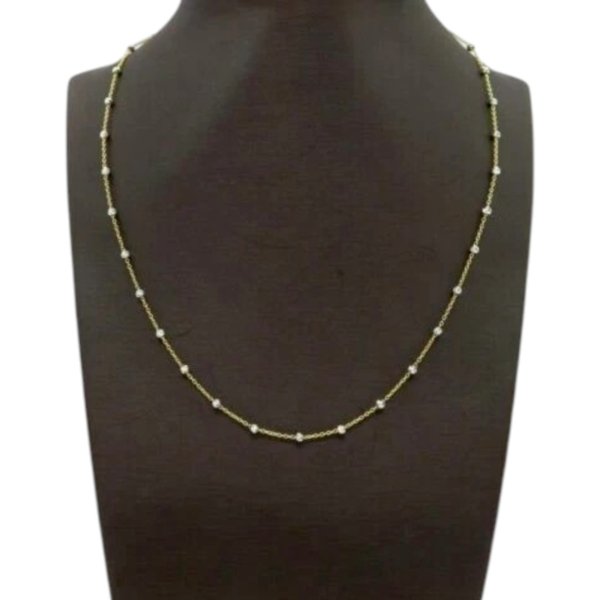 Collana sfere diamantate in oro 18 ct