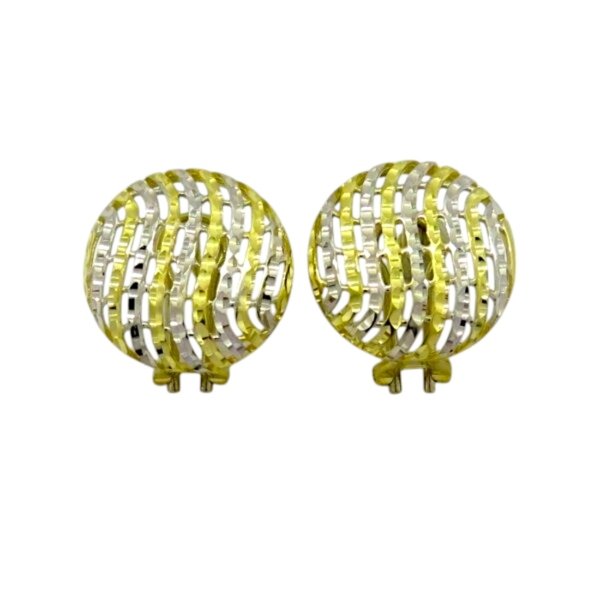 Orecchini bicolore diamantati in oro 18 ct