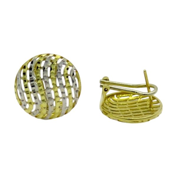 Orecchini bicolore diamantati in oro 18 ct