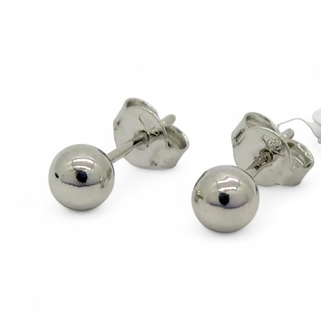 Orecchini sfera in oro bianco 18 ct
