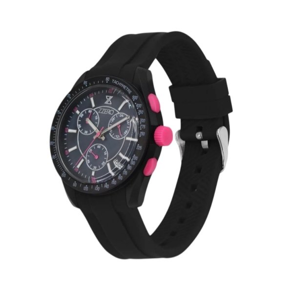 Orologio nero cronografo gomma zzero sun e moon zz9001A2
