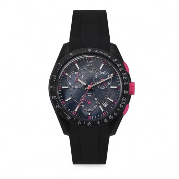 Orologio nero cronografo gomma zzero sun e moon zz9001A2