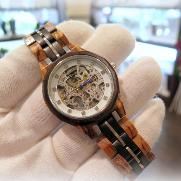 orologio automatico in legno green time