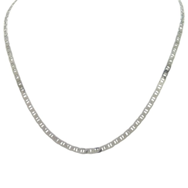 Collana uomo 60 cm in argento 925 modello maglia marina piatta traversino
