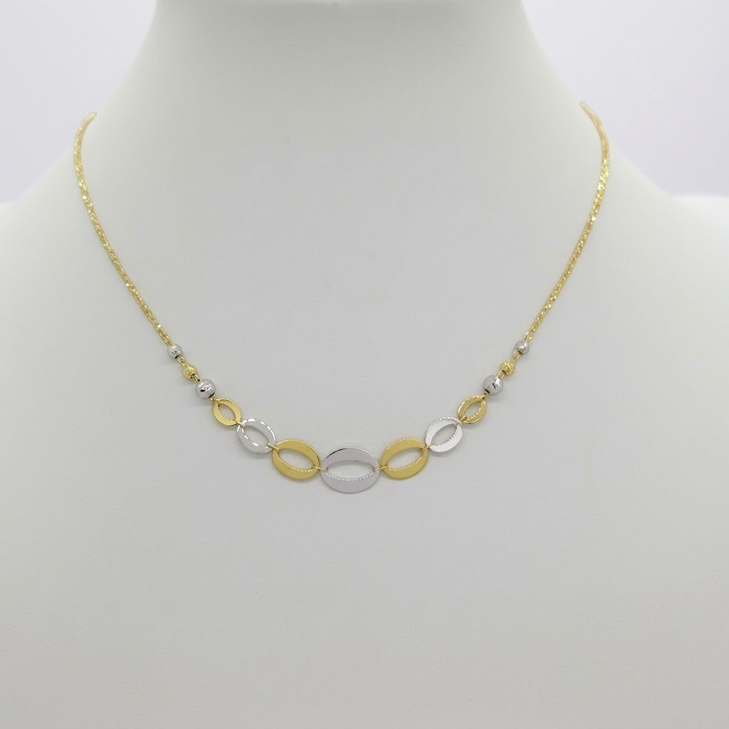 Collana donna in oro giallo e bianco 18 ct