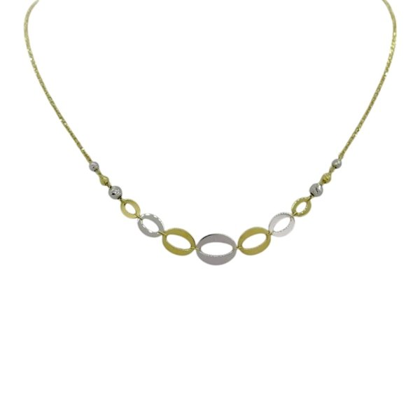 Collana donna in oro giallo e bianco 18 ct
