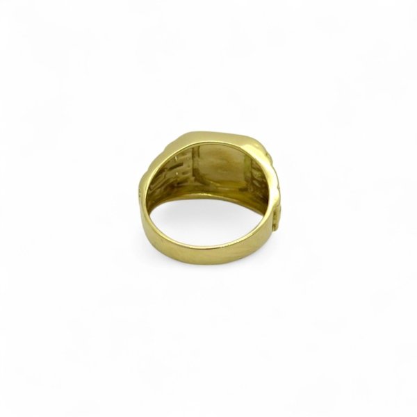 Anello scudo uomo oro giallo 18 ct