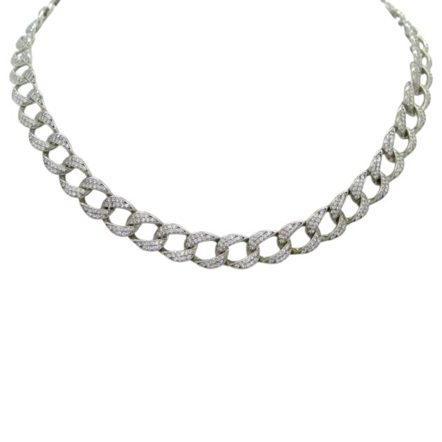 Collana groumette in argento e pietre