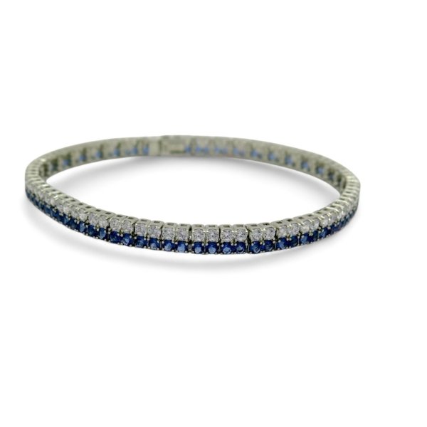 Bracciale tennis doppio in argento 925