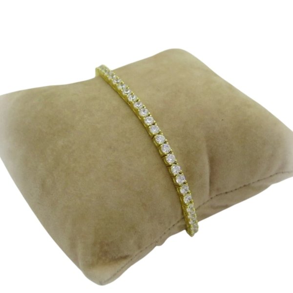 Bracciale tennis dorato in argento 925