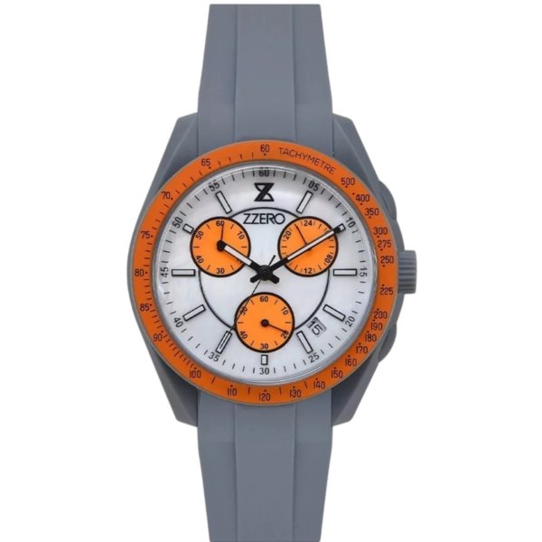 Orologio crono cinturino grigio in gomma Zzero ZZ9001M