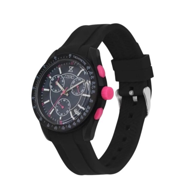 Orologio crono nero cinturino in gomma Zzero ZZ9001A2