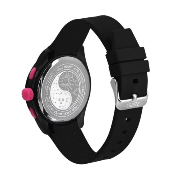 Orologio crono nero cinturino in gomma Zzero ZZ9001A2