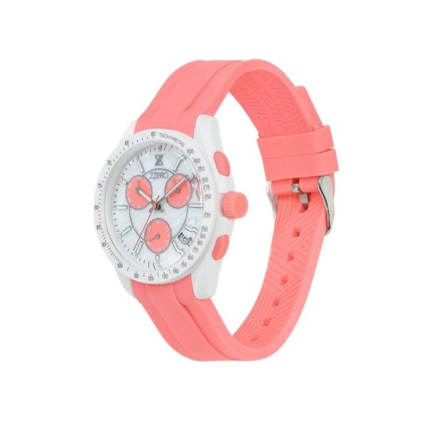 Orologio crono rosa madreperla cinturino in gomma Zzero ZZ9001L2