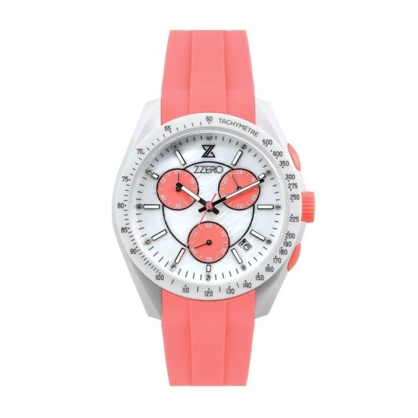 Orologio crono rosa madreperla cinturino in gomma Zzero ZZ9001L2