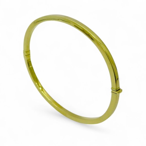 Bracciale rigido sezione quadrata in oro giallo 18 ct