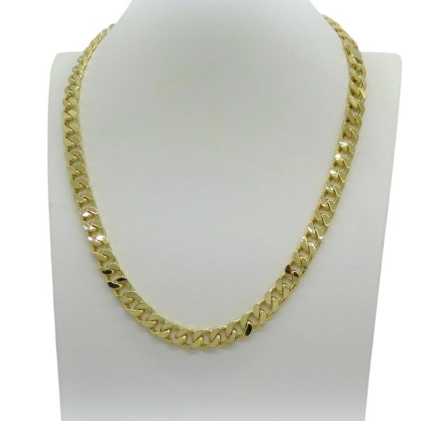 Collana cubana groumette dorata in argento 925