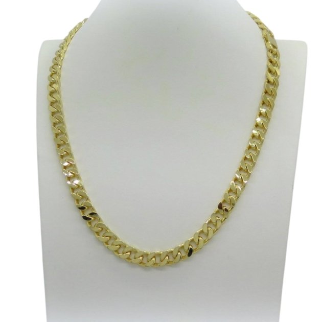Collana cubana groumette dorata in argento 925