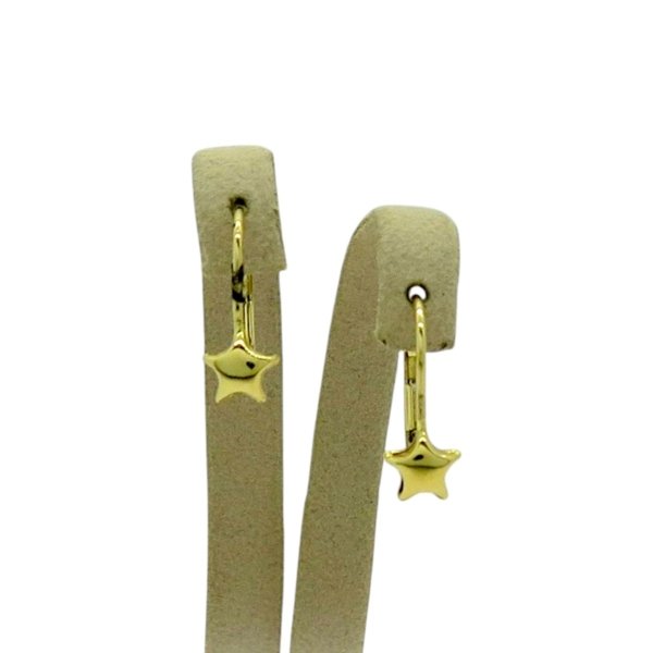 Orecchini pendenti stella in oro giallo 18 ct