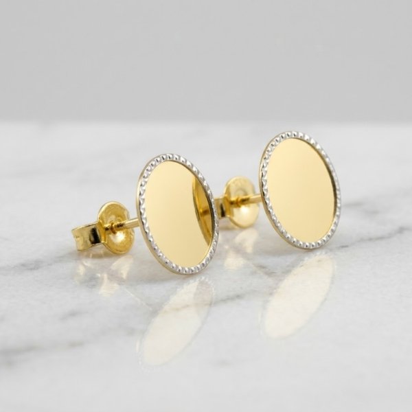 Orecchini piatti tondi in oro 18 ct