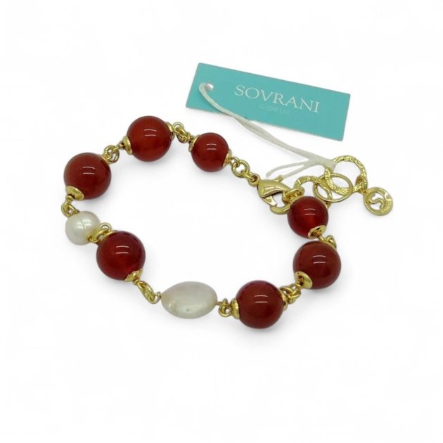 Bracciale Sovrani perle barocche e corniola