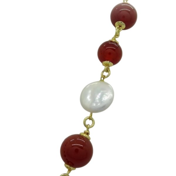Collana Sovrani perle barocche e corniola