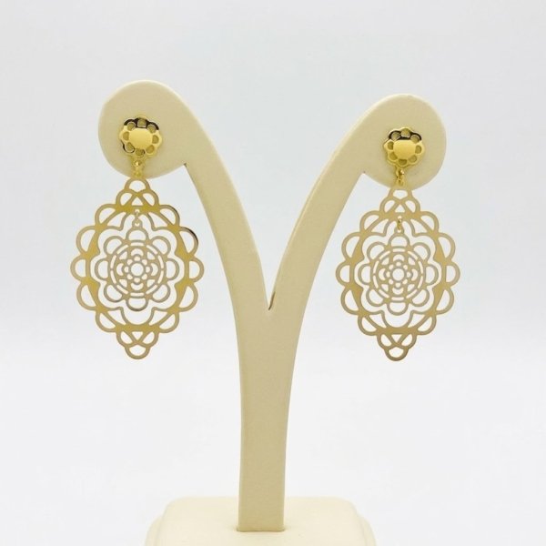 Orecchini pendenti modello gitana in oro giallo 18 ct