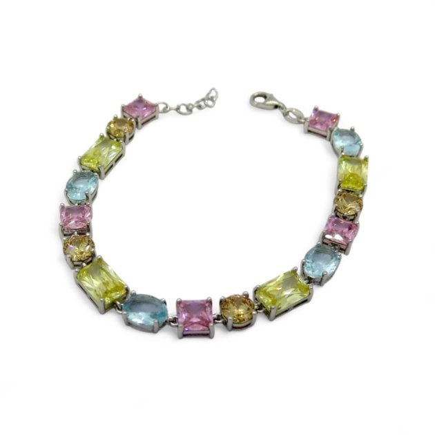 Bracciale Tennis multicolor in argento 925