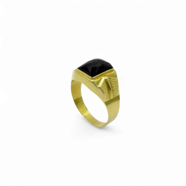 Anello uomo pietra blu in oro